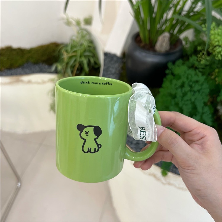 Cốc Sứ Uống Cà Phê Cỡ Lớn In Hình Chú Cún Đáng Yêu