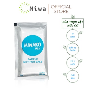 Sữa hạt miwako vị gạo gói dùng thử 30gr, sữa công thức thực vật hữu cơ cho trẻ phát triển nhận thức - miwastore