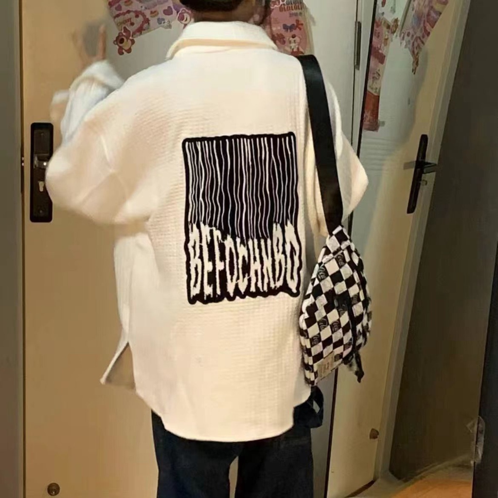 Jiashucheng Áo Khoác Dáng Rộng Màu Trắng Phong Cách Mỹ Dễ Phối Đồ Thời Trang Xuân Thu Cho Học Sinh Nữ