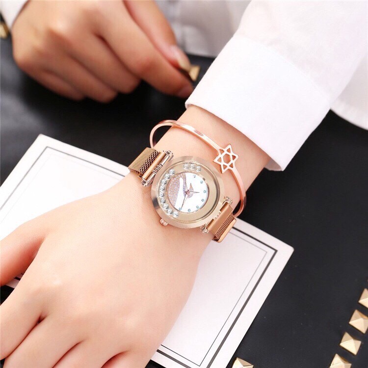 Đồng hồ thời trang nữ Mstianq MS66 nam châm vĩnh cữu, mặt thiên nga cực đẹp | BigBuy360 - bigbuy360.vn