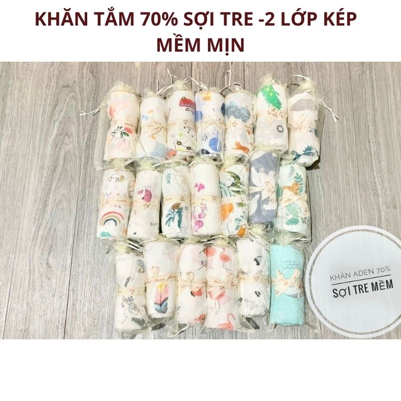 Khăn Tắm Cho Bé 𝑭𝑹𝑬𝑬𝑺𝑯𝑰𝑷 Khăn Tắm 100% Sợi Tre Siêu Mềm Mịn (120x120cm)