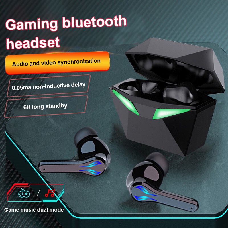 tai nghe bluetooth gaming super bass nút bịt tai chống ồn nhạc không dây caocấp ko dây TWS wireless in ear headphone