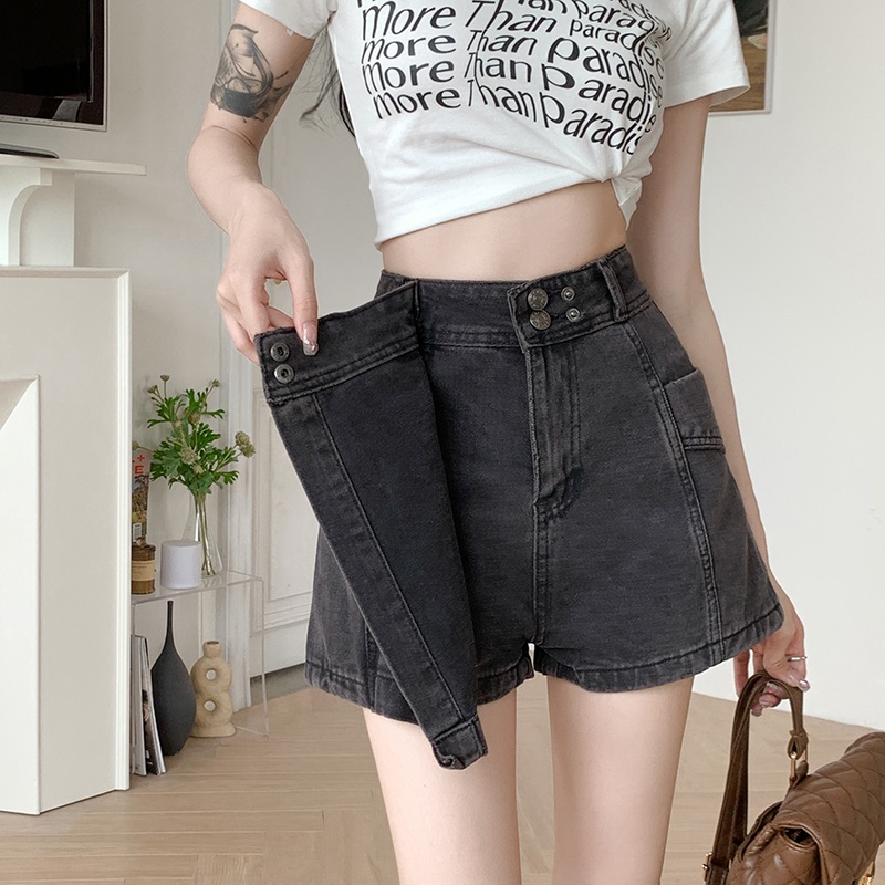 Chân váy jean SUXI dáng chữ A lưng cao đơn giản trẻ trung