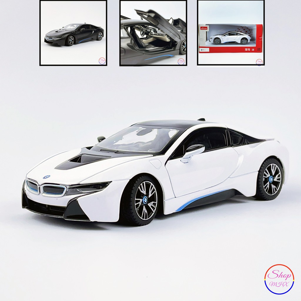 Xe mô hình sắt BMW I8 TẶNG KÈM BIỂN SỐ tỉ lệ 1:24 hãng Rastar