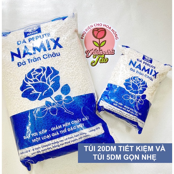 Đá Perlite Namix túi 20dm- trồng Lan, hoa hồng, cây kiểng lá v.v...