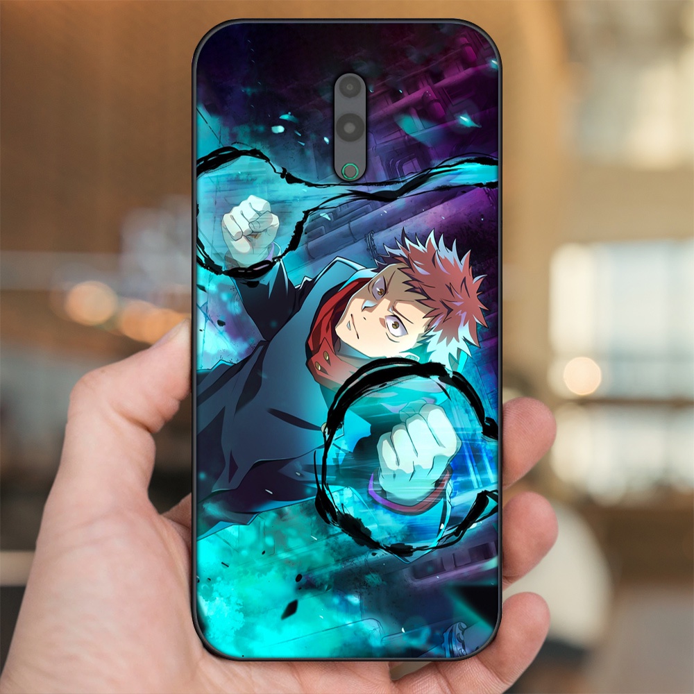 Ốp lưng Oppo Reno viền đen in hình Yuji Jujutsu Kaisen