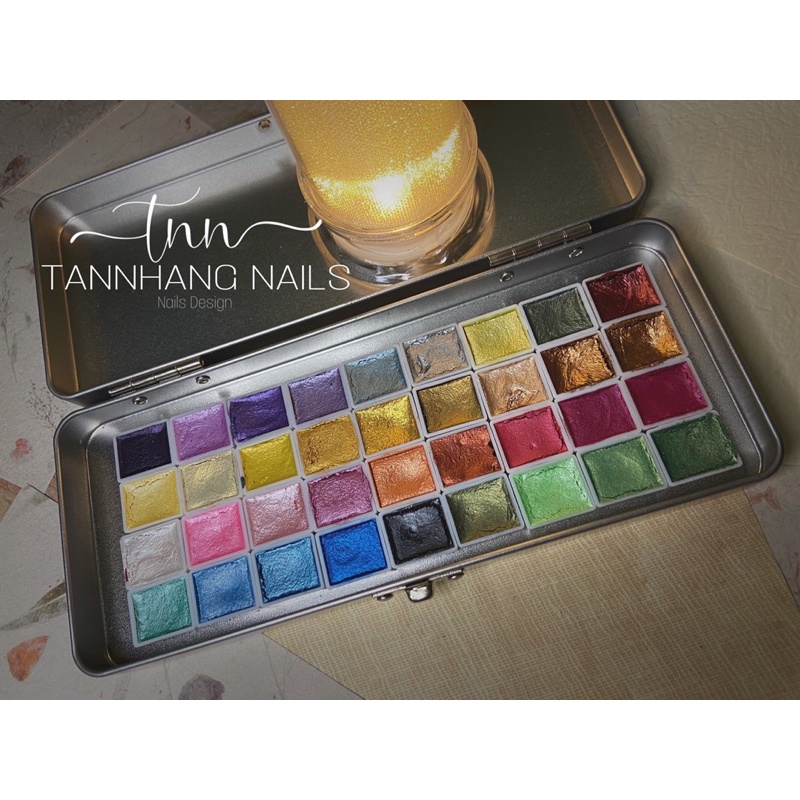 Set 36 màu nhũ nước làm vân đá siêu ảo kèm cọ