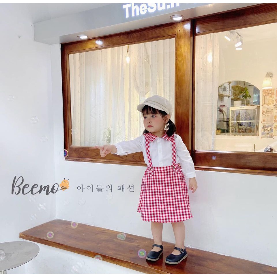 Set yếm váy kèm sơ mi cho bé