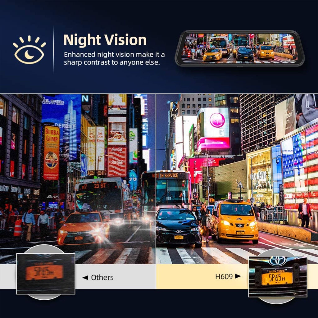 Camera hành trình CENZIMO M10 Kính chiếu hậu 10inch màn hình cảm ứng ống kính kép trước và sau HD 1440P tầm nhìn ban đêm Bạn có thể tùy chỉnh logo khởi động và tắt máy miễn phí.