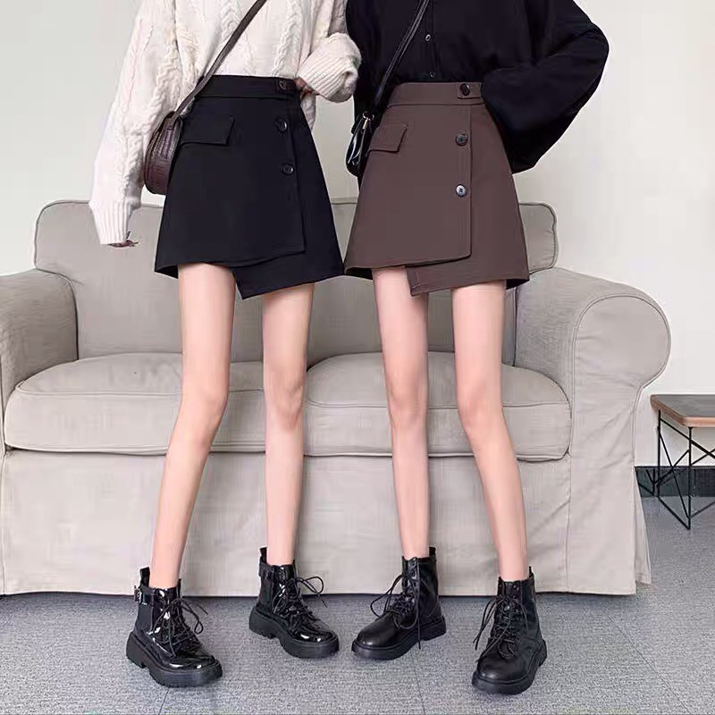 [Quà tặng là dây buộc tóc shop tri ân khách hàng] Chân váy lệch vạt 3 khuy và túi trước, Chân váy chữ A công sở MS03