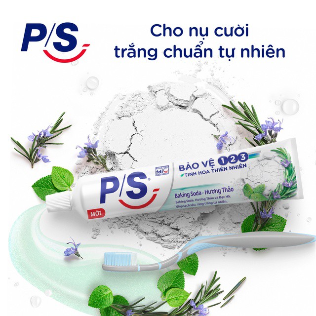 Kem Đánh Răng P/S Bảo Vệ 123 Chiết Xuất Baking Soda &amp; Hương Thảo Toothpaste 230g