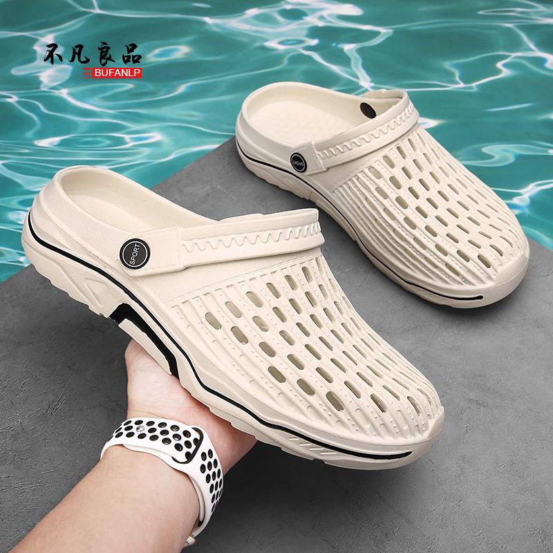 Mùa Hè Phải Có Giày Nam Lỗ Giày Tổ Chim Dép Đi Biển Nhà Giày Sandal Thể Thao Giày Mưa Nhẹ Thoáng Khí Sinh Viên Bao Chân Thoáng Khí Rỗng Giày Đi Biển Thêm