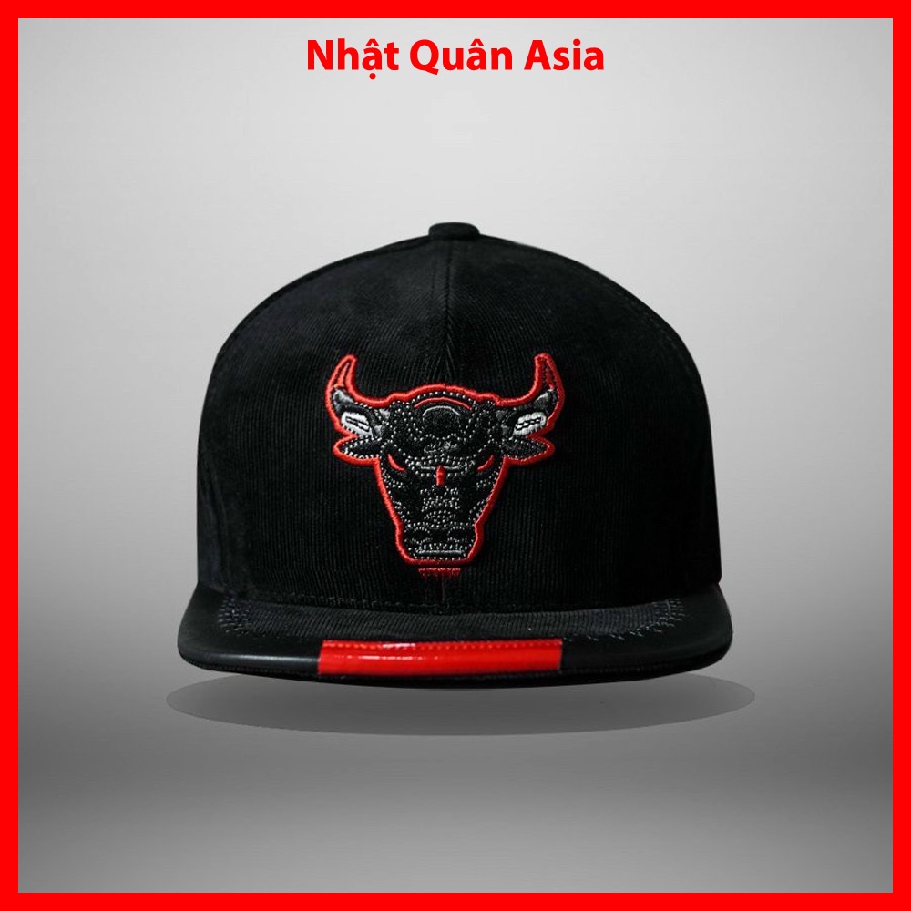 Mũ nón kết lưỡi trai Mitchell & Ness Chicago Bulls nhung gân snapback cao cấp form đẹp cá tính