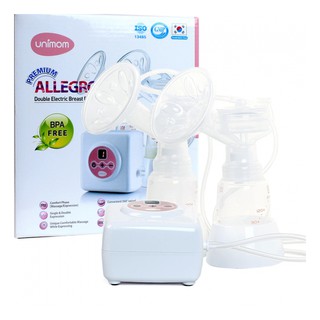Máy hút sữa điện đôi - có matxa silicon Premium Allegro# Unimom - BH 12 tháng - Tặng 10 túi trữ sữa