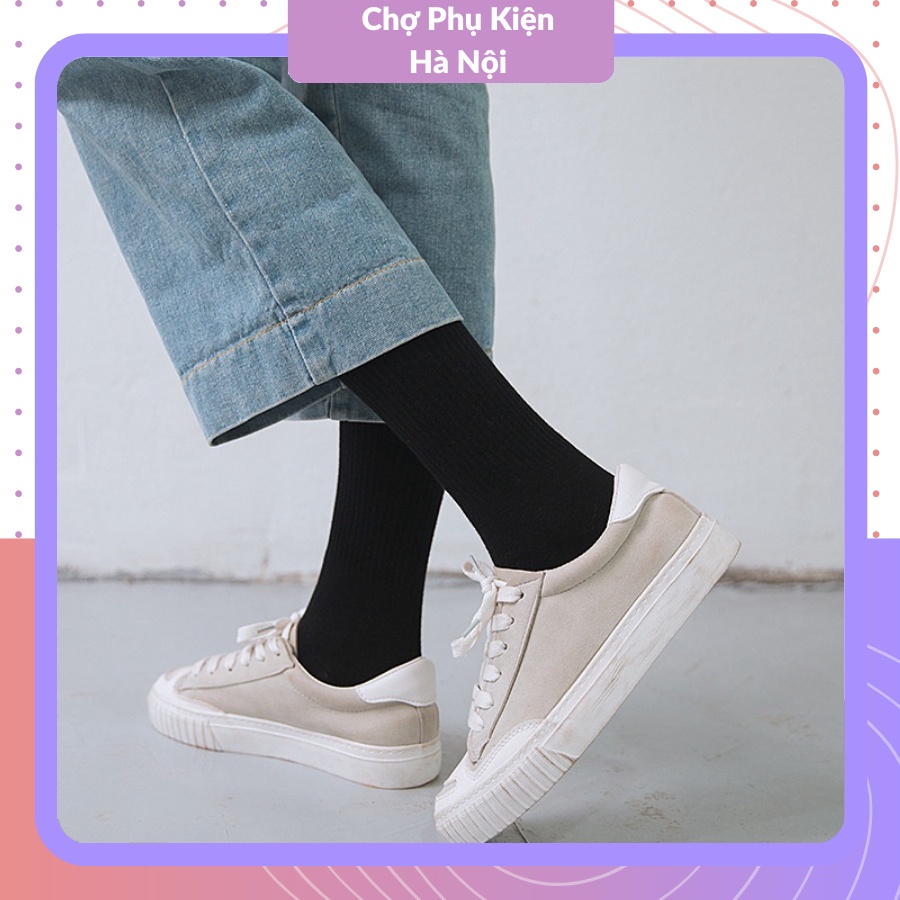 Tất vớ cổ cao đen trắng nam nữ phù hợp đi 4 mùa xuân hạ thu đông A315 Chợ Phụ Kiện Hà Nội