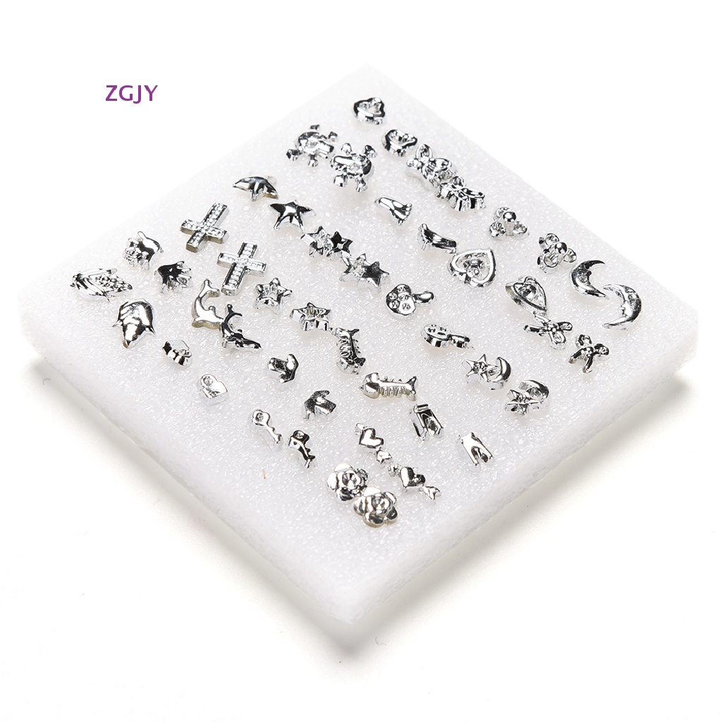 Set 24 Đôi Khuyên Tai Nhựa Mạ Bạc Thời Trang Mới