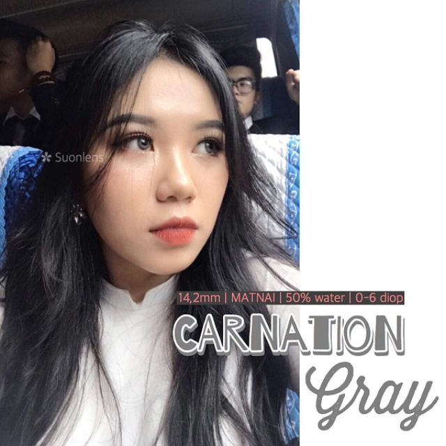 Kính áp tròng 6 tháng CARNATION GRAY áp tròng 14,2mm - Xám tây sáng nhẹ nhàng (K3005)