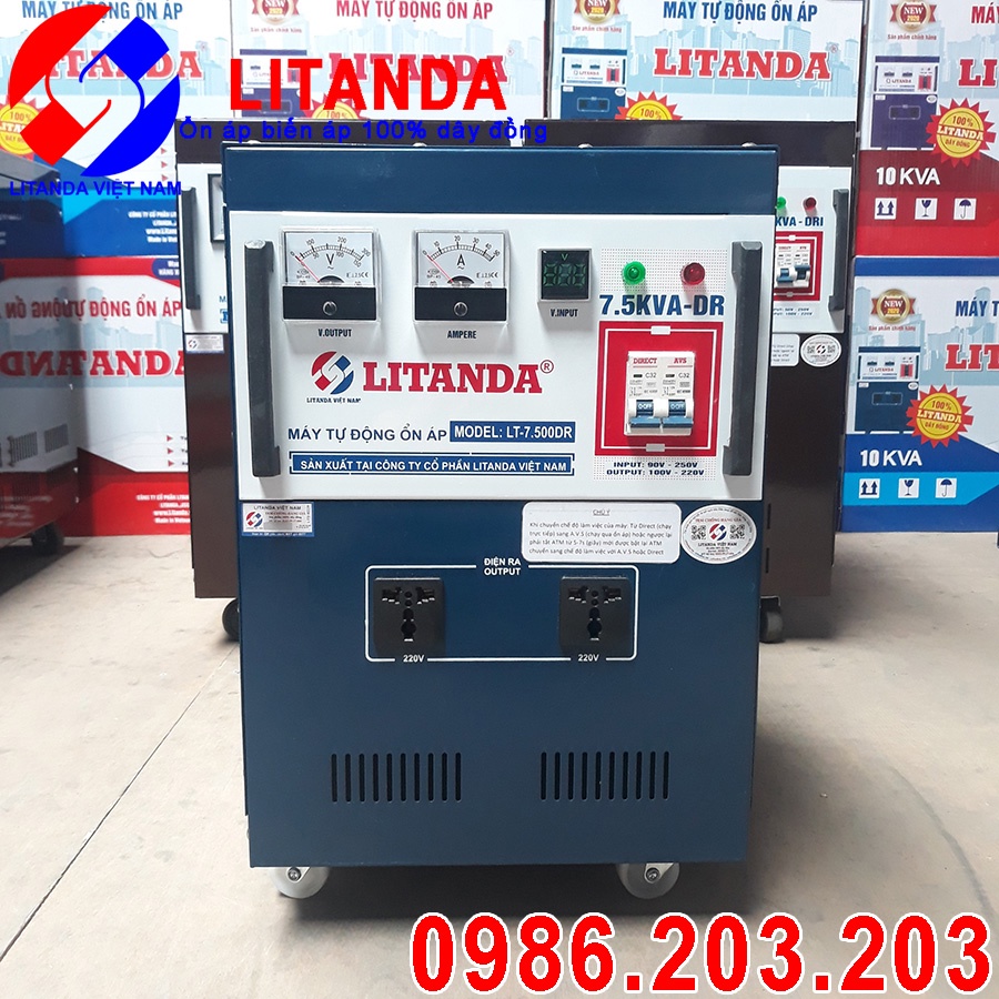 Ổn Áp Litanda 7,5KVA - DR 1 Pha Đời Mới 2021