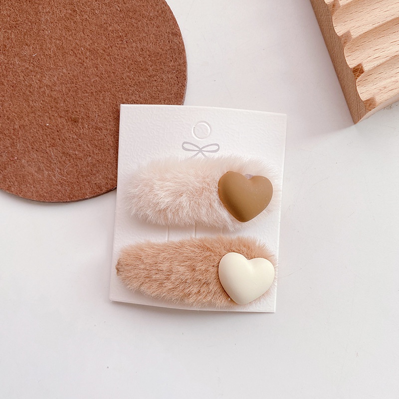 Set Kẹp Tóc Lông Mềm Mịn Nhiều Hình Xinh Xắn, Màu Sắc Vintage Dành Cho Bé Gái MS04