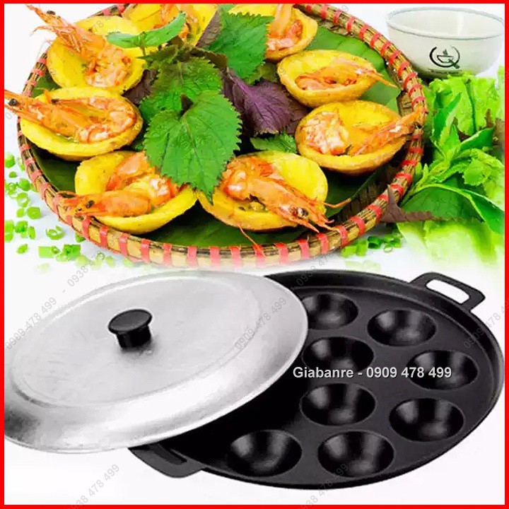 CHẢO KHUÔN CHỐNG DÍNH BÁNH KHỌT BÁNH CĂN 12 LỖ - 6234