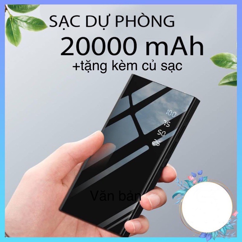 Sạc Dự Phòng 20000mAh 💎CHÍNH HÃNG💎 Sạc Dự Phòng Tích Hợp Sạc Nhanh Fast Charle Đèn Led Báo Pin ( tặng dây sạc)