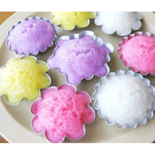 Bộ 10 khuôn nhôm làm bánh bò, bánh da lợn, bánh tart, rau câu nhiều mẫu