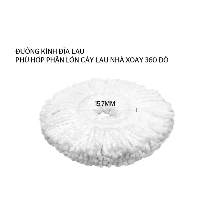 BÔNG LAU NHÀ MICROFIBER XOAY 360 ĐỘ SUNHOUSE KS-CO350M