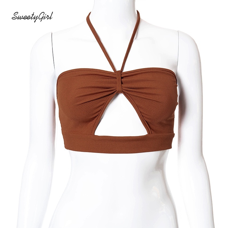 Áo Tank Top Hai Dây Hở Lưng Màu Trơn Thời Trang Cho Nữ