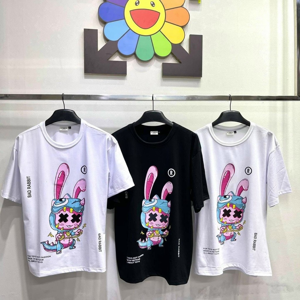 [ Freeship ] Áo thun unisex tay lỡ form rộng BAD RABBIT DINO - Áo thun Bad Rabbit khủng long mẫu mới 2020 || Hany Shop