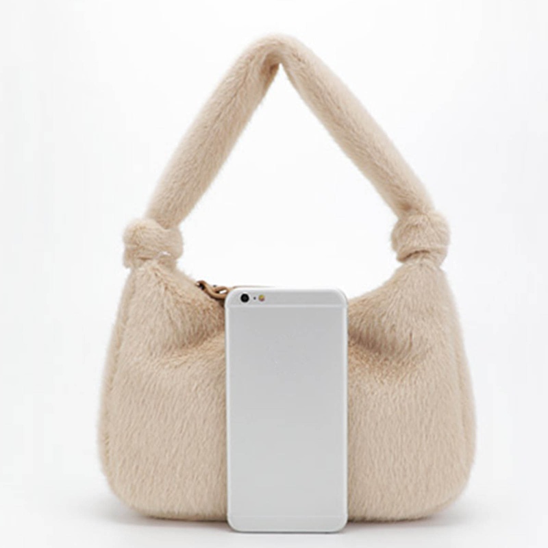 Túi Xách Lông Giả Có Khóa Kéo Thời Trang Cho Nữ