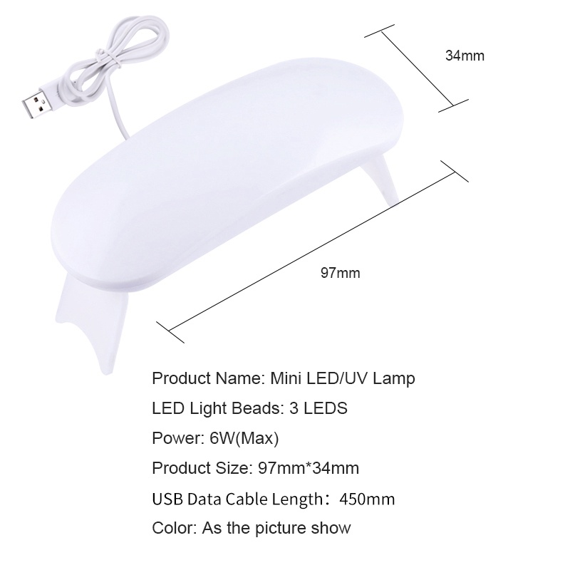 Đèn sấy khô sơn móng tay UV BORN PRETTY 6W cổng USB dễ dàng mang theo tiện lợi