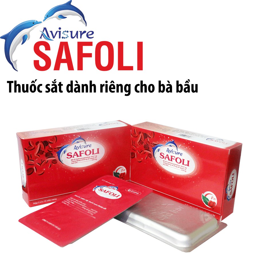 AVISURE SAFOLI: BỔ SUNG SẮT HỮU CƠ CHO BÀ BẦU, NGƯỜI THIẾU MÁU, KHÔNG NỔI MỤN,NÓNG TRONG,KHÔNG TÁO BÓN 30 VIÊN