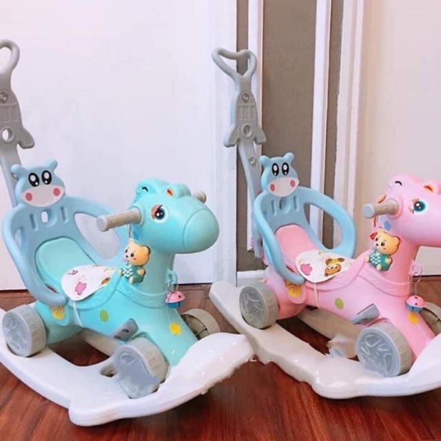 Nhựa bập bênh 3in 1 vừa bập bênh,vừa chòi chân ,có tay đẩy cho bé