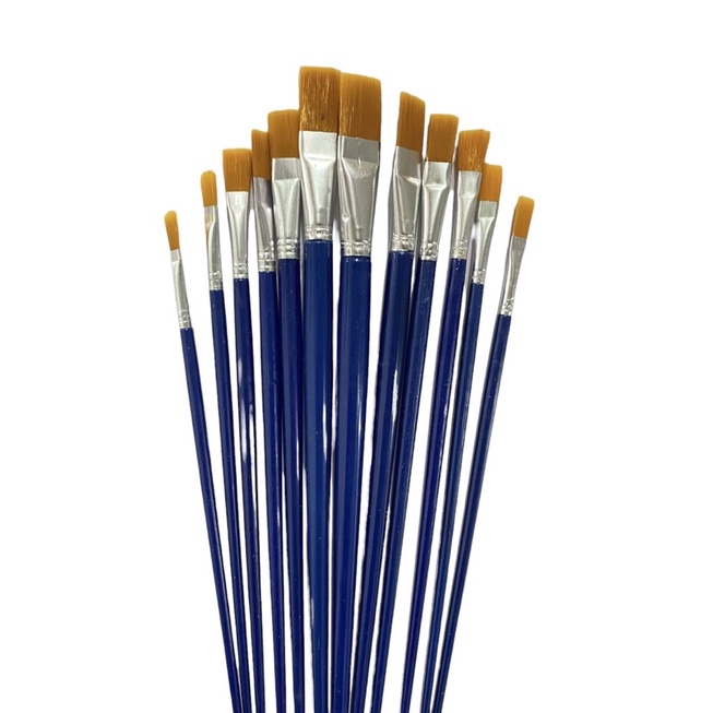 Set 12 cây cọ vẽ đầu dẹt loại to