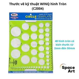 Thước vẽ kỹ thuật WINQ hình Tròn (C2004) 48 hình tròn