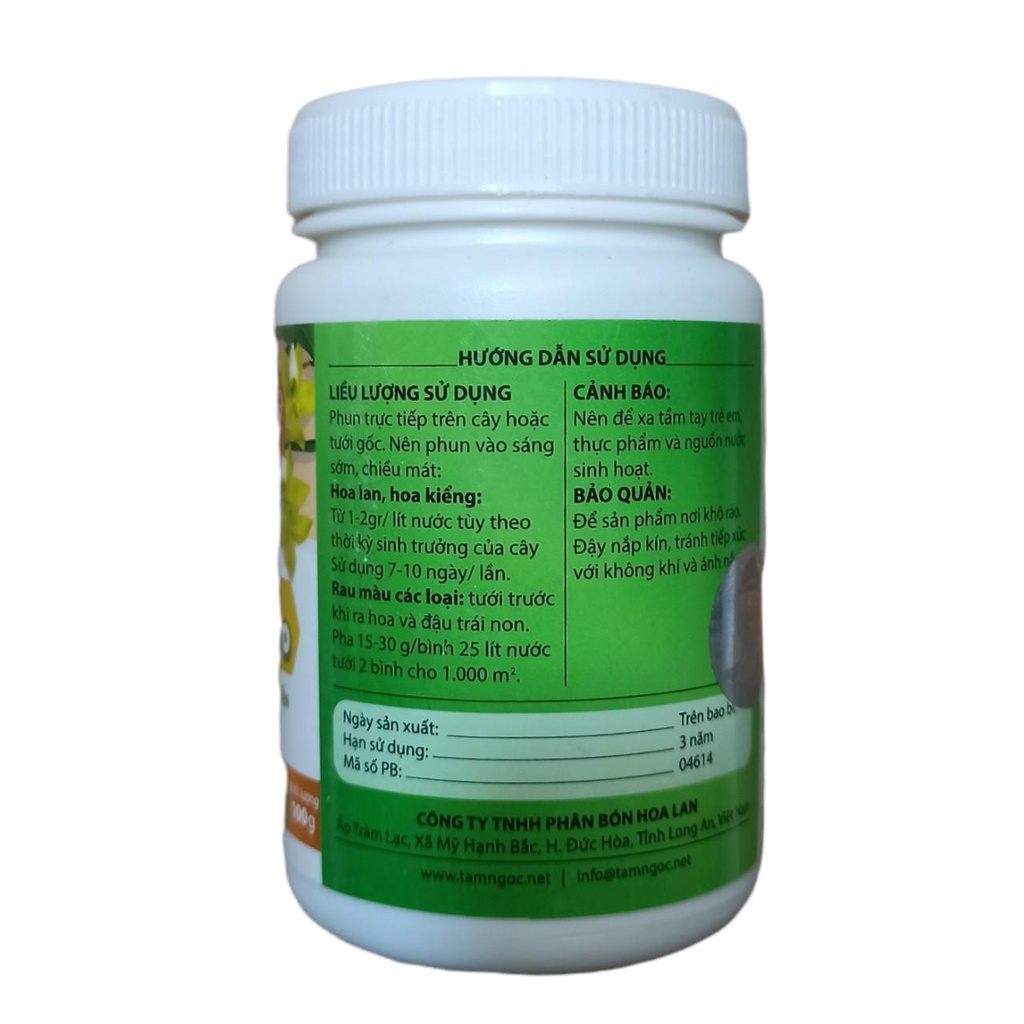 Phân bón lá NPK 20-20-20 + TE - Tám Ngọc - Lọ 100g Gia đoạn đang phát triến đến cho hoa