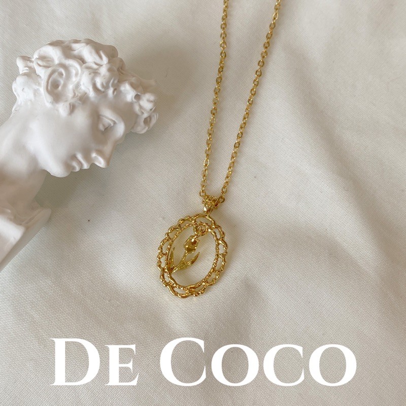 Dây chuyền bạc 925 măt hoa hồng khảm xà cừ Rose decoco.accessories