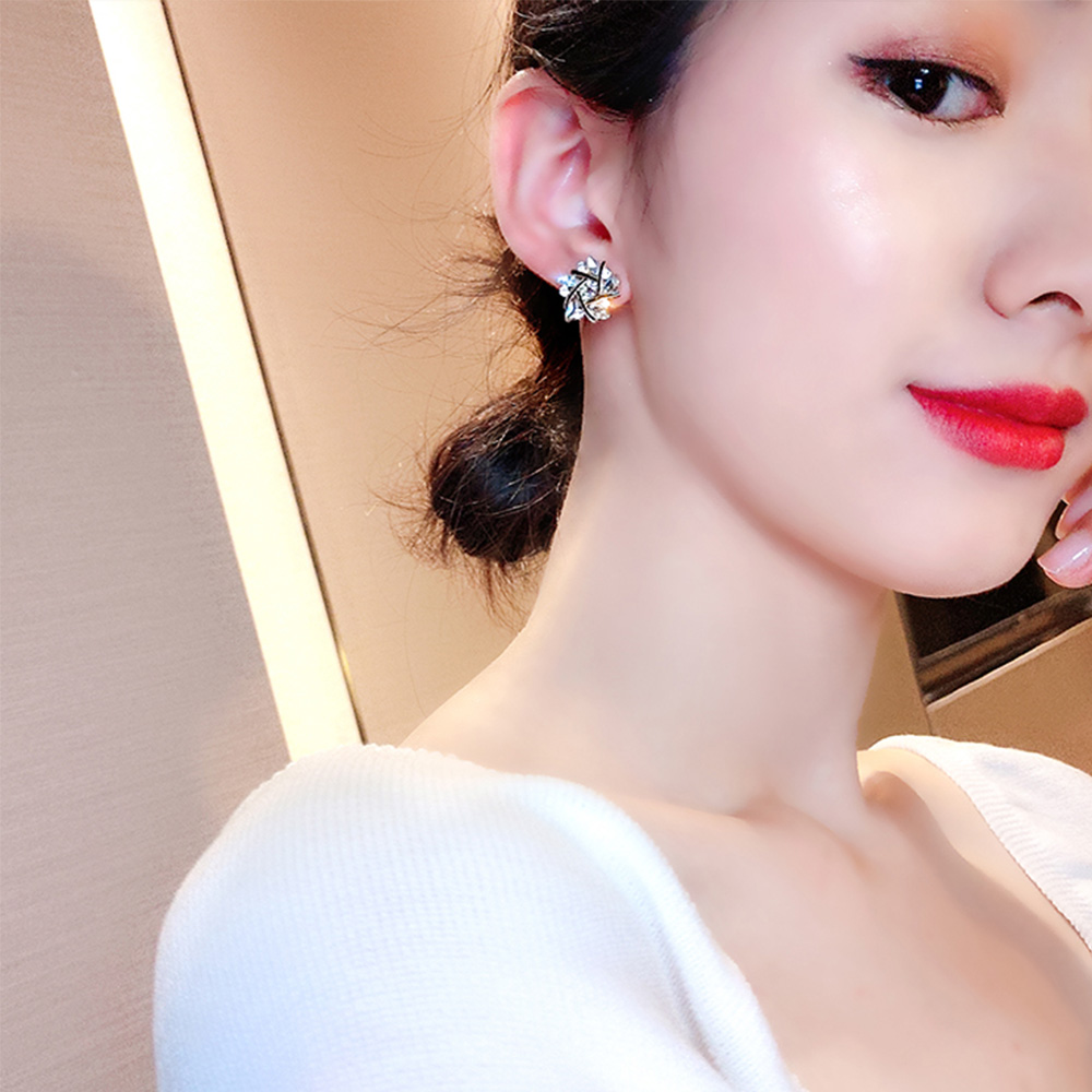 Bông Tai Đính Đá S925 Thời Trang Cho Nữ