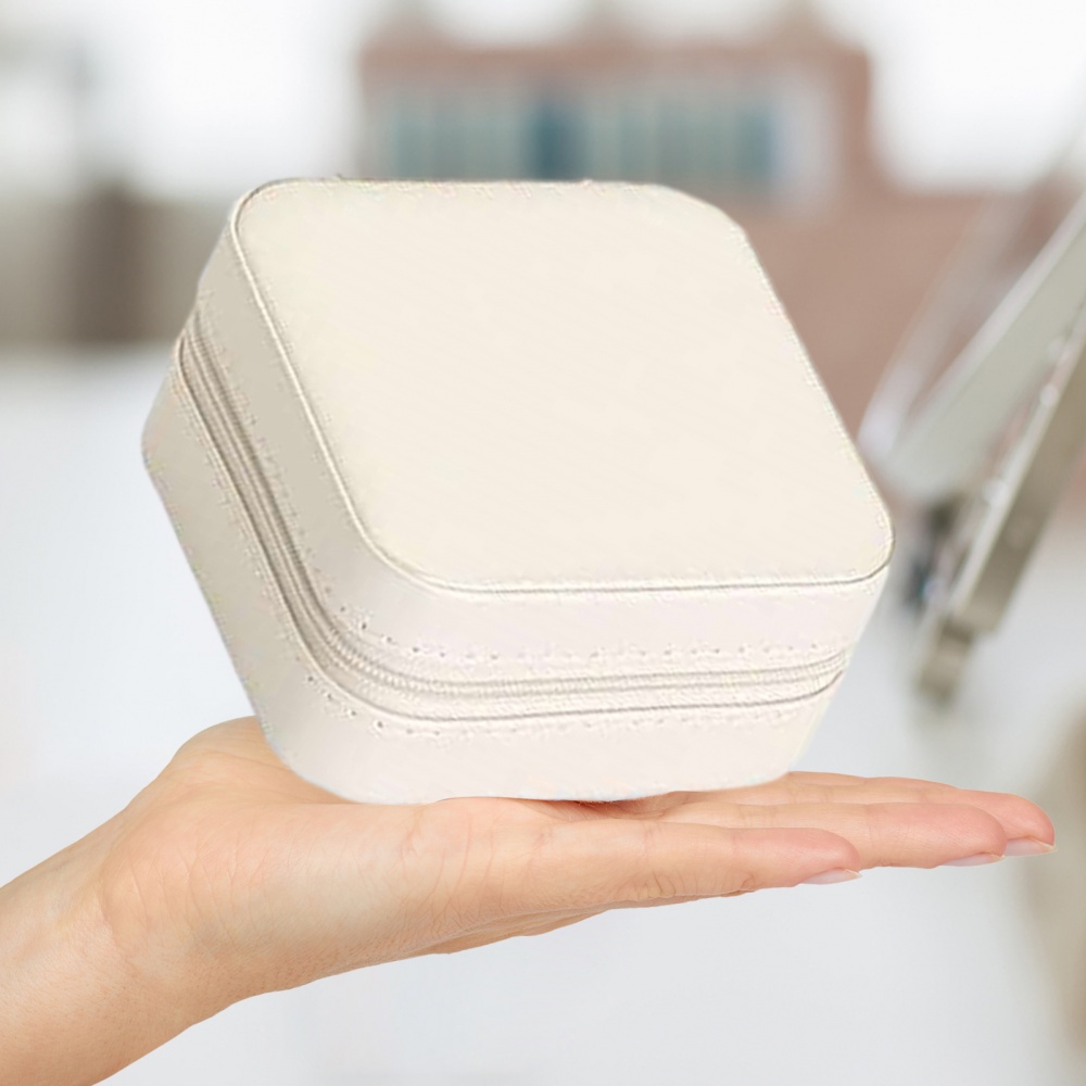 Hộp Đựng Trang Sức Bằng Da PU Có Khóa Kéo Tiện Dụng Ốp