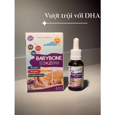 Vitamin cho bé BABYBONE D3K2DHA Bổ Sung Vitamin D3, K2, DHA giúp Bé Phát Triển Toàn Diện,Thông Minh,Cao Lớn (Lọ 20ml)