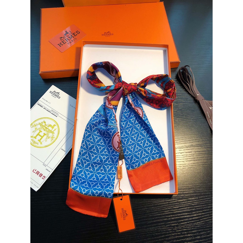 Khăn Choàng Cổ / Băng Đô Vải Lụa Màu Cam Thời Trang Cho Nữ