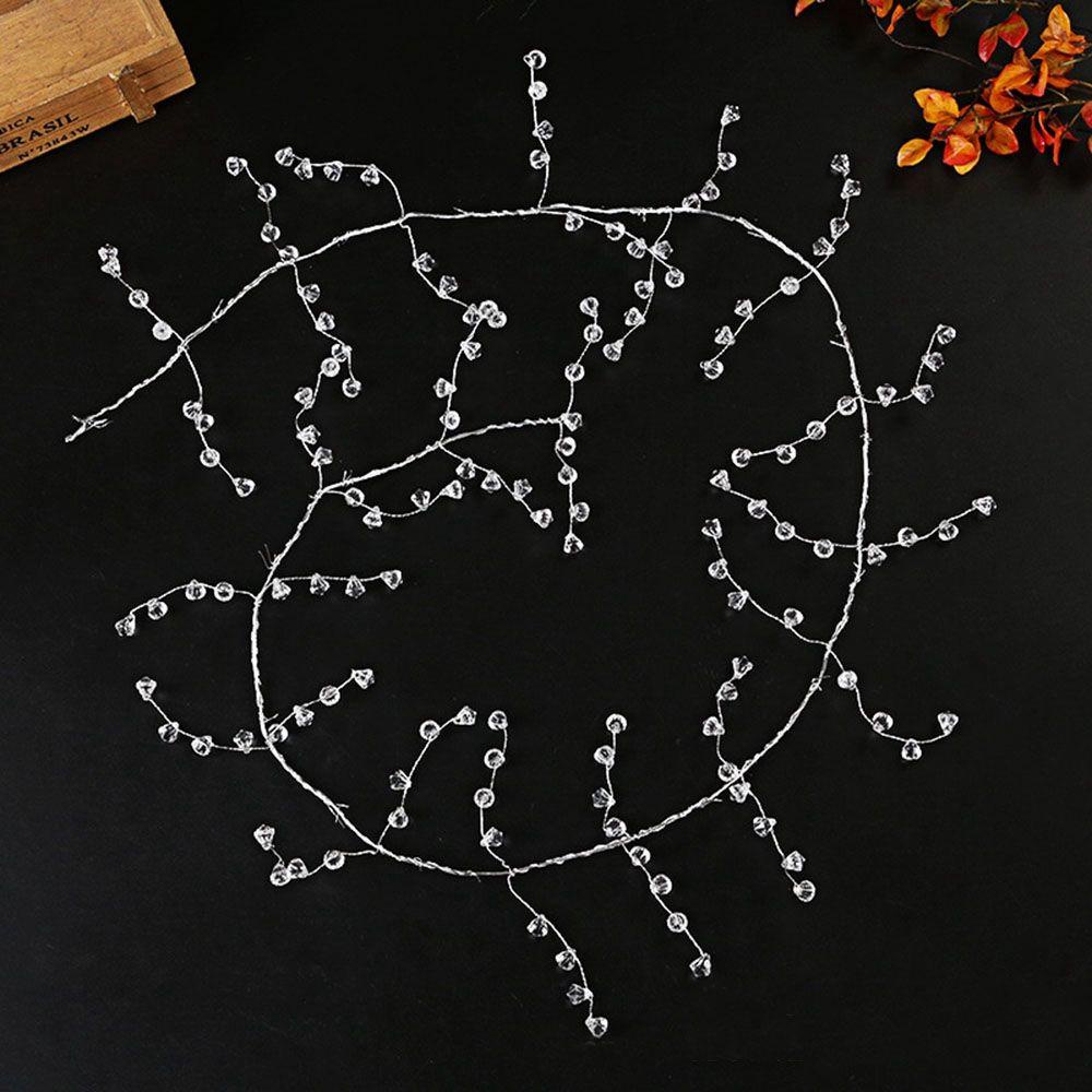 SOMEDAYZL Chuỗi Hạt Pha Lê Bằng Acrylic Trong Suốt Trang Trí Tóc Cô Dâu