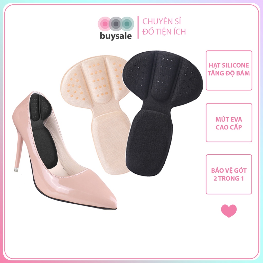 Lót giày bảo vệ gót chân giúp chống trầy da và chống thốn gót thiết kế kiểu vỏ sò ôm trọn gót chân - buysales - BSPK274