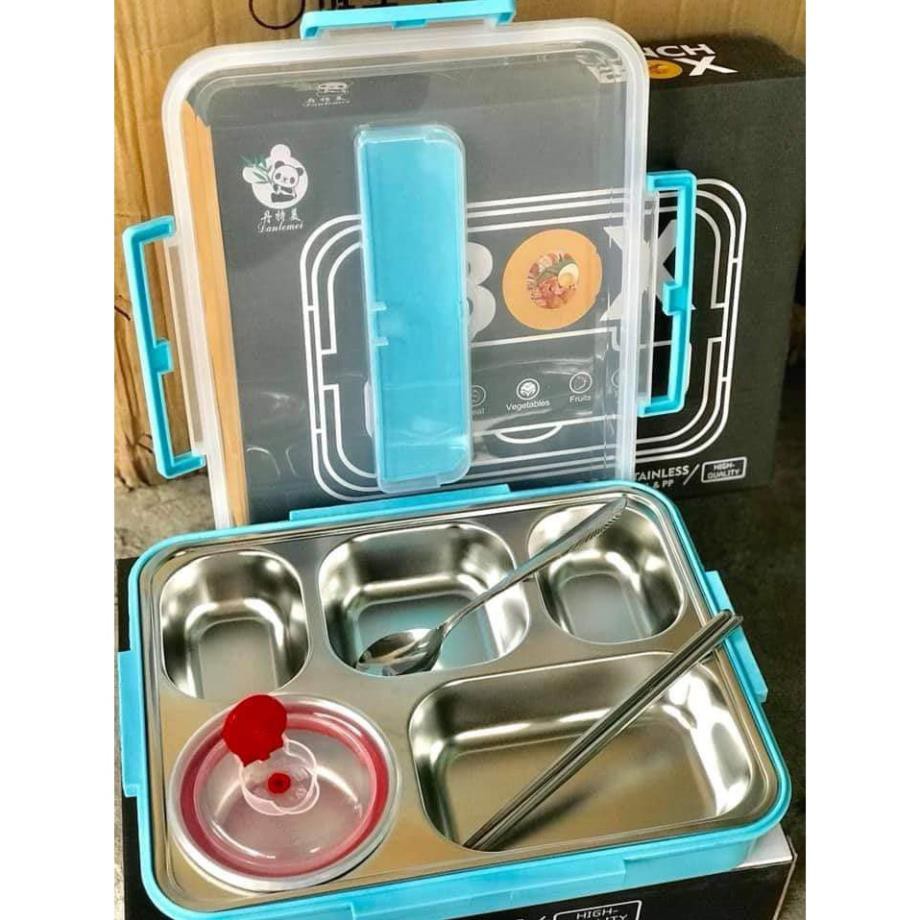 KHAY ĐỰNG CƠM 5 NGĂN INOX 304 CÓ NẮP GIỮ NHIỆT CHỐNG TRÀN TIỆN LỢI | BigBuy360 - bigbuy360.vn