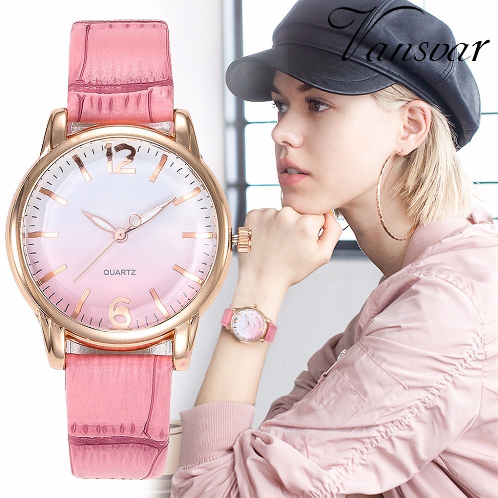Đồng Hồ Thạch Anh Siêu Mỏng Với Dây Đeo Da V312