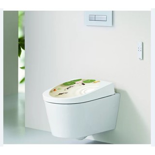 Decal dán toilet - cá và hoa sen