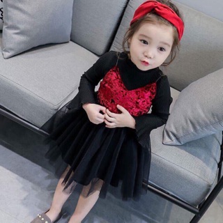 Đầm nhung phối ren