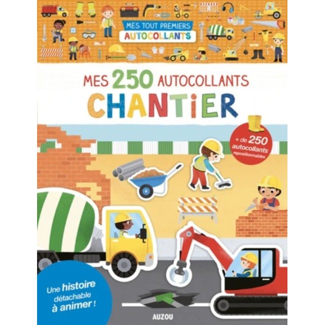 Sách - Pháp: Mes 250 Autocollants Chantier - Hình dán công trình xây dựng