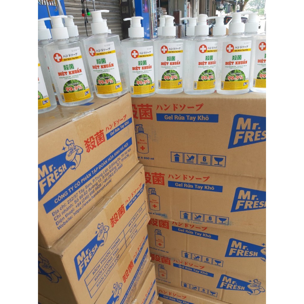 [DIỆT KHUẨN] Bộ 3 chai gel rửa tay khô diệt khuẩn an toàn Mr Fresh 500ml/chai