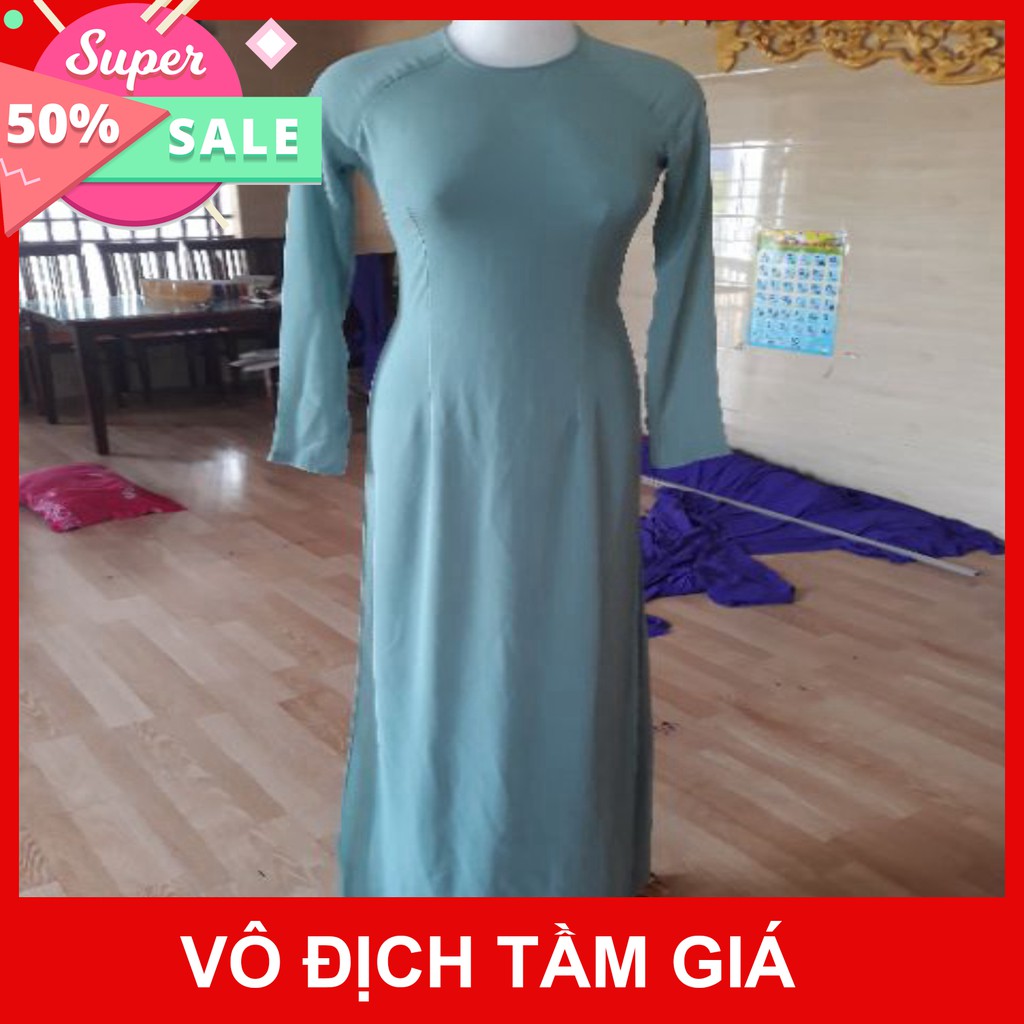 Áo dài chiffon 4 tà màu xanh đá (kèm quần 2 lớp)